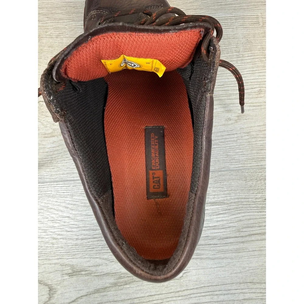 Rare 90s CAT Mens 9.5 Oxford Walking Machines Brown Leather Chunky Platform Lug